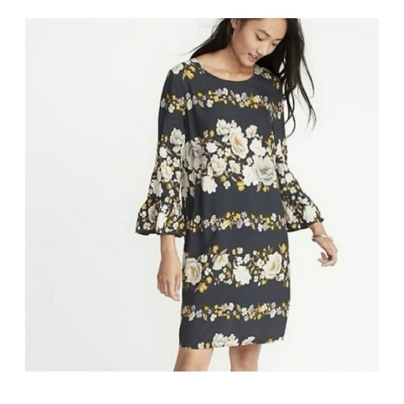 Old Navy Dresses & Skirts - Old Navy Women's Floral-Print 3/4-Sleeve Plus-Size XL Shift Dress NWT